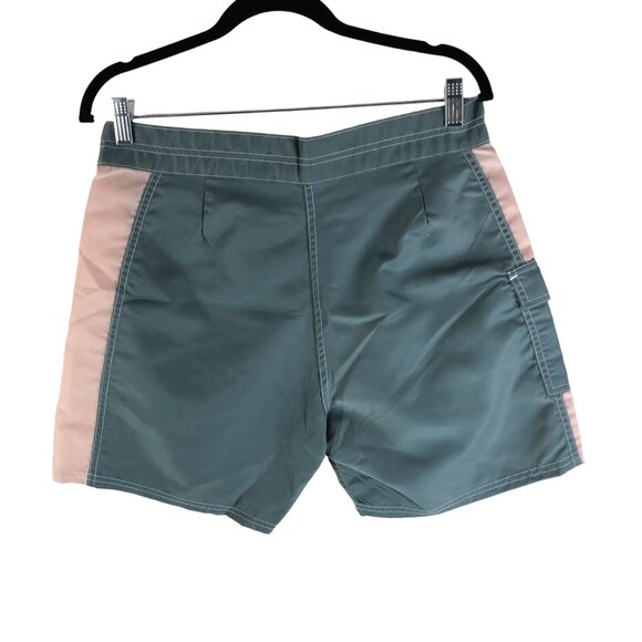 Katin Mens Waterman Trunk Surf Board Shorts Nylon Green Beige Size 33 - Picture 2 of 3